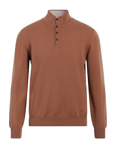 FAY Polo neck Brown 80% Virgin Wool, 10% Viscose, 10% Cashmere