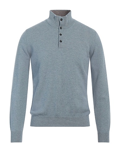 FAY Polo neck Slate blue 80% Virgin Wool, 10% Viscose, 10% Cashmere