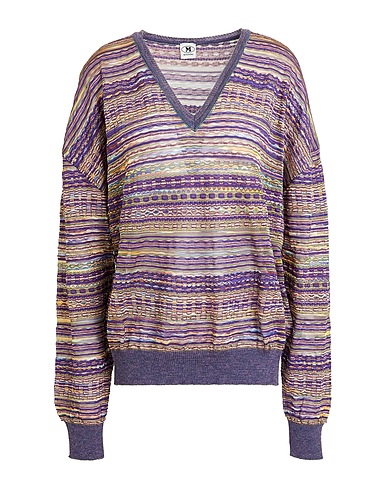 M MISSONI Jumper Dark purple 40% Viscose, 34% Cotton, 9% Mohair wool, 9% Alpaca wool, 8% Polyamide