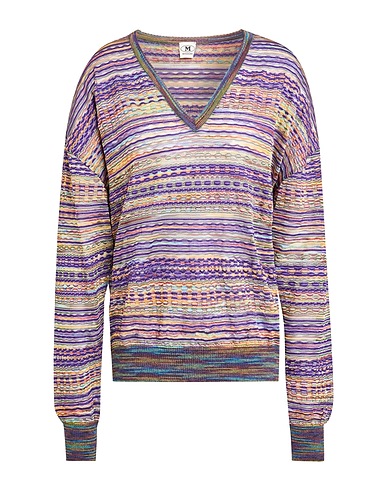 M MISSONI Sweater Dark purple 40% Viscose, 34% Cotton, 9% Mohair wool, 9% Alpaca wool, 8% Polyamide