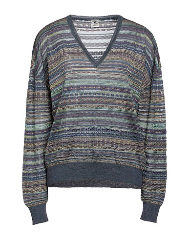 M MISSONI Sweater Slate blue 40% Viscose, 34% Cotton, 9% Mohair wool, 9% Alpaca wool, 8% Polyamide