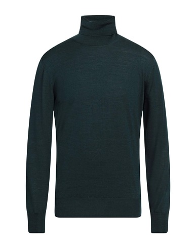 VNECK Polo neck Dark green 70% Merino Wool, 30% Silk
