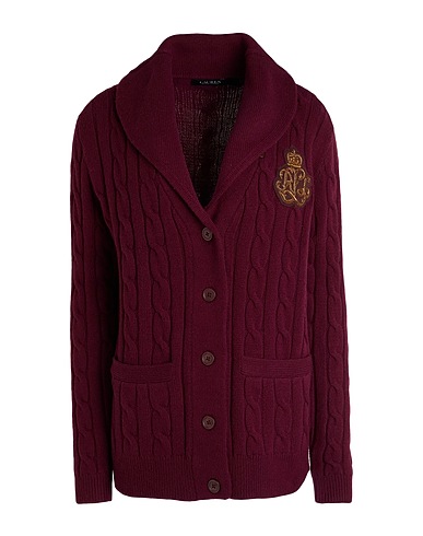 LAUREN RALPH LAUREN Cardigan Plum 55% Wool, 25% Recycled nylon, 20% Cotton