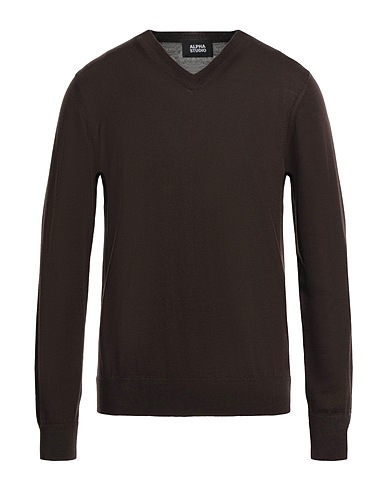 ALPHA STUDIO Sweater Dark brown 100% Merino Wool