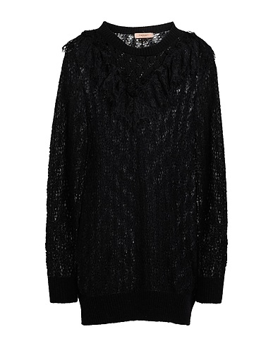 TWINSET Sweater Black 53% Synthetic fibers, 31% Mohair wool, 12% Wool, 4% Alpaca wool, Polyamide