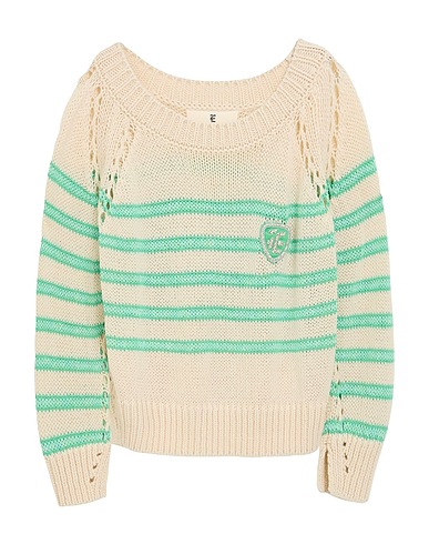 ERMANNO SCERVINO Sweater Ivory 59% Cotton, 36% Cashmere, 5% Polyamide, Brass, Glass