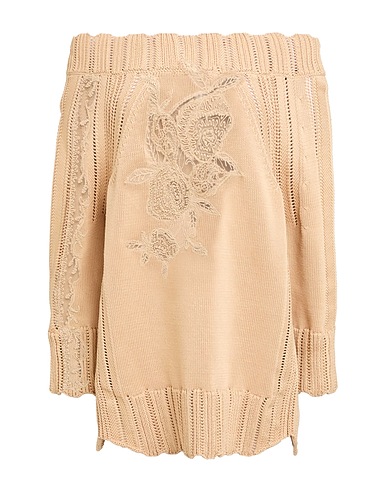 ERMANNO SCERVINO Jumper Beige 100% Cotton, Polyester, Viscose, Polyamide