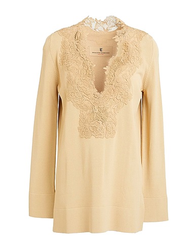 ERMANNO SCERVINO プルオーバー ベージュ レーヨン 96% / ポリエステル 4% / コットン / ナイロン
