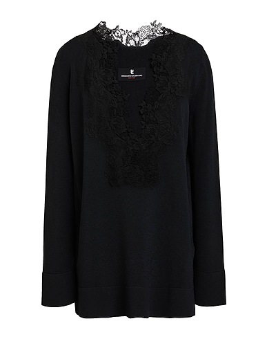 ERMANNO SCERVINO Sweater Black 96% Viscose, 4% Polyester, Cotton, Polyamide