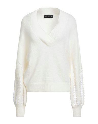 ICONA by KAOS Jumper Ivory 42% Nylon, 28% Mohair wool, 28% Wool, 2% Elastane