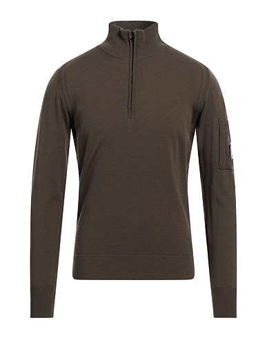 C.P. COMPANY Pullover mit Zipper  Militärgrün 88% Schurwolle, 12% Polyester