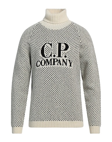 C.P. COMPANY Turtleneck Cream 100% Virgin Wool