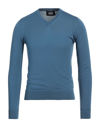 ALPHA STUDIO Pullover Bleu pétrole 100% Laine mérinos