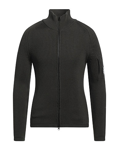C.P. COMPANY Pullover mit Zipper  Dunkelgrün 55% Schurwolle, 45% Polyester