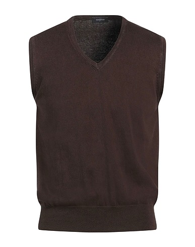 ROSSOPURO Sleeveless sweater Chocolate brown 100% Cotton