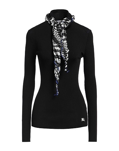 BURBERRY Polo neck Black 91% Viscose, 7% Polyamide, 2% Elastane