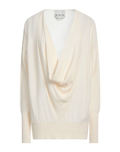 SA SU PHI Jumper White 50% Cashmere, 50% Silk