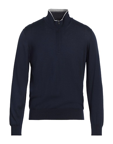 FAY Jumper with zip Navy blue 55% Silk, 45% Cotton