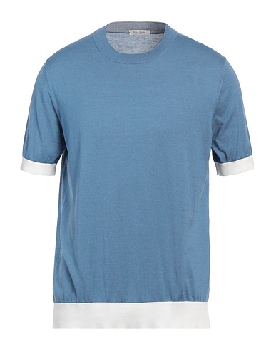 PAOLO PECORA Sweater Pastel blue 70% Silk, 30% Cotton