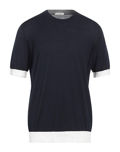 PAOLO PECORA Pullover Blu notte 70% Seta, 30% Cotone
