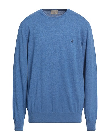 BROOKSFIELD Pullover Bleu-gris 100% Laine vierge
