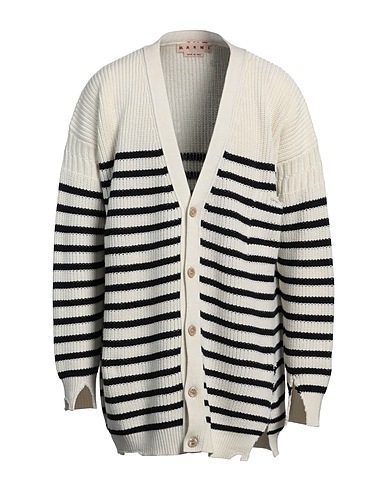 MARNI Cardigan Ivory 100% Virgin Wool, Cotton