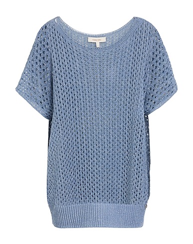 MARIE MÉRO Pullover Blu chiaro 37% Cotone, 37% Acrilico, 22% Poliammide, 4% Fibra di metallo