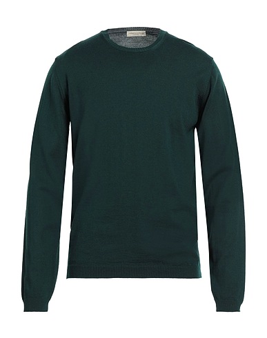 ROBERTO COLLINA Pullover Verde scuro 100% Lana Merino, Pelle
