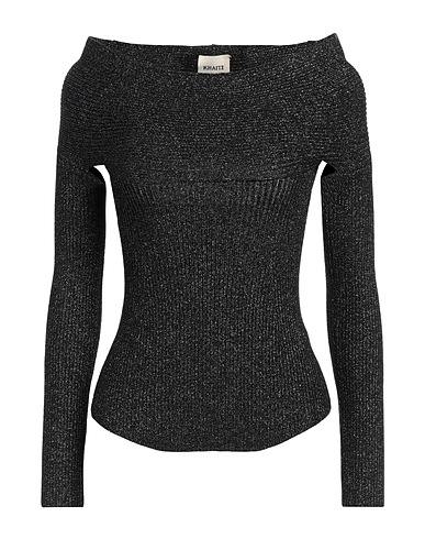 KHAITE Jumper Black 38% Virgin Wool, 36% Polyethylene, 17% Metallic fiber, 8% Polyamide, 1% Elastane