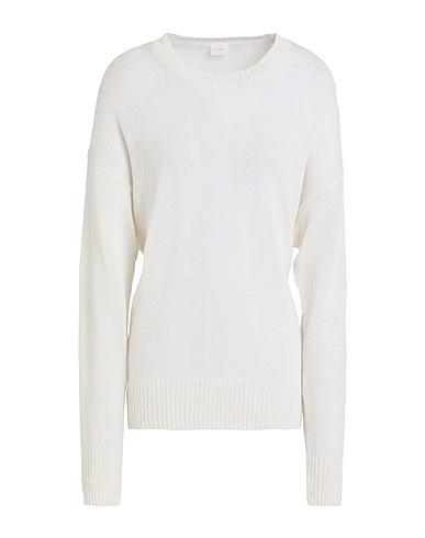C.T. PLAGE Pullover Weiß 100% Leinen