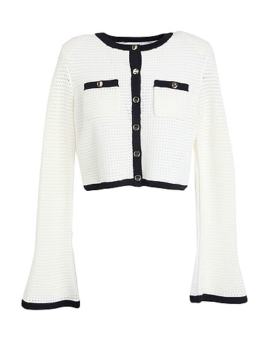 SELF-PORTRAIT Cardigan White 57% Viscose, 25% Polyester, 18% Polyamide