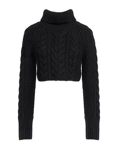 CECILIE BAHNSEN Polo neck Black 70% Wool, 30% Alpaca wool