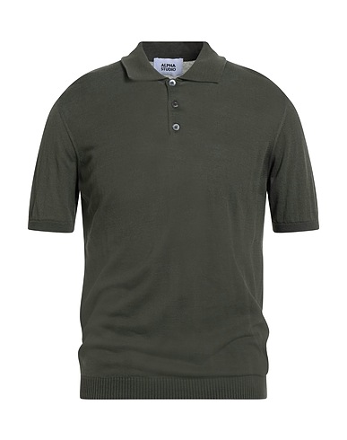 ALPHA STUDIO Jumper Military green 100% Cotton