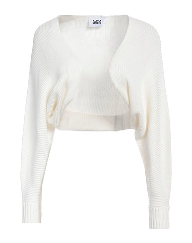 ALPHA STUDIO Cardigan Bianco 55% Lino, 45% Cotone
