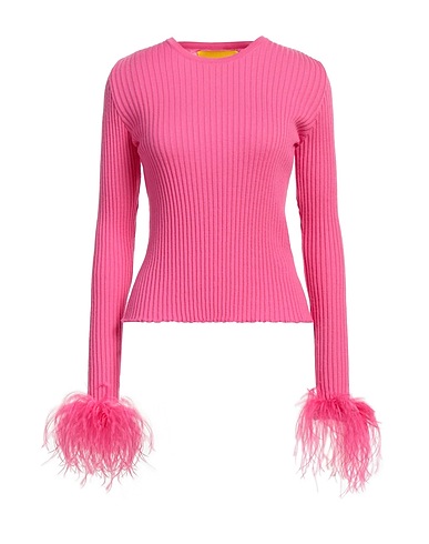 MARQUES' ALMEIDA Jumper Pink 100% Merino Wool, Ostrich feathers