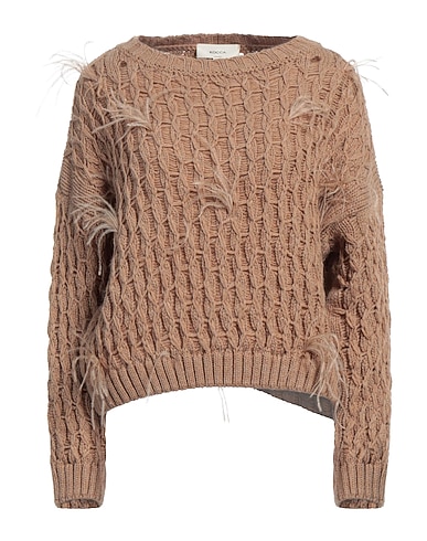 KOCCA Jumper Camel 50% Acrylic, 30% Polyester, 10% Wool, 10% Viscose, Ostrich feathers