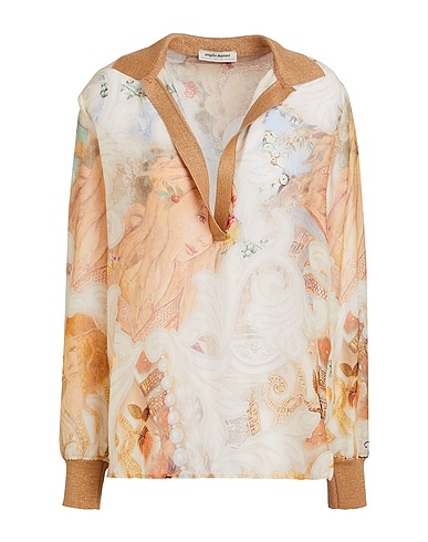 ANGELO MARANI Top Beige 54% Silk, 46% Wool, Merino Wool, Metallic Polyester, Polyamide