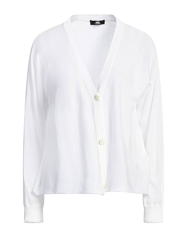 ALPHA STUDIO Cardigan White 100% Sea island cotton