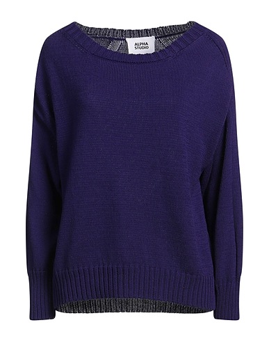 ALPHA STUDIO Jumper Dark purple 100% Cotton