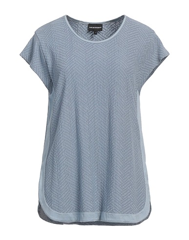EMPORIO ARMANI T-shirt Slate blue 47% Viscose, 28% Polyamide, 21% Cotton, 4% Elastane