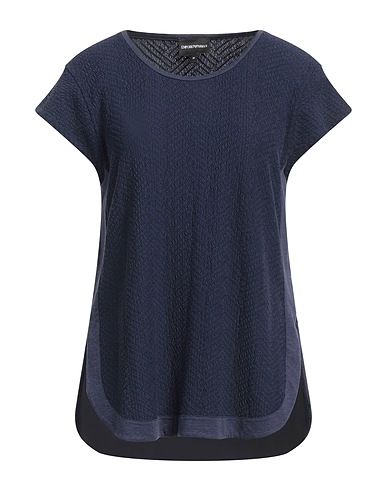 EMPORIO ARMANI T-shirt Blu navy 47% Viscosa, 28% Poliammide, 21% Cotone, 4% Elastan