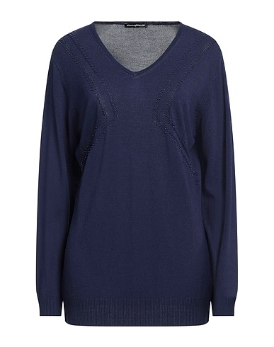 BIANCOGHIACCIO Jumper Navy blue 70% Viscose, 25% Polyamide, 5% Elastane