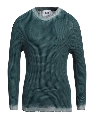 ALPHA STUDIO Jumper Deep teal 100% Cotton