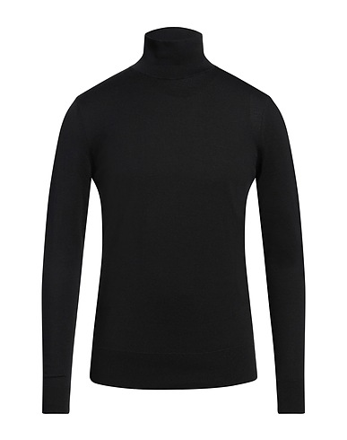 DOLCE&GABBANA Polo neck Black 70% Cotton, 24% Silk, 6% Cashmere