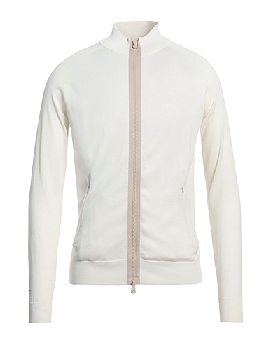 PEOPLE OF SHIBUYA Maglia con zip AVORIO 85% Cotone, 10% Seta, 5% Lino