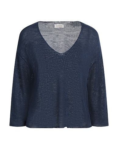 LE STREGHE Jumper Navy blue 55% Linen, 45% Viscose