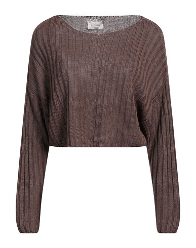 LE STREGHE Jumper Brown 55% Linen, 45% Viscose