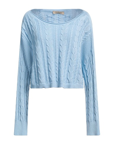 LE STREGHE Pullover Celeste 100% Cotone
