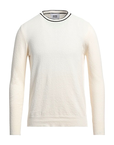 ALPHA STUDIO Jumper Ivory 65% Cotton, 34% Polyamide, 1% Elastane