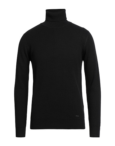 LIU •JO MAN Polo neck Black 41% Cotton, 28% Polyester, 13% Polyamide, 13% Acrylic, 5% Wool